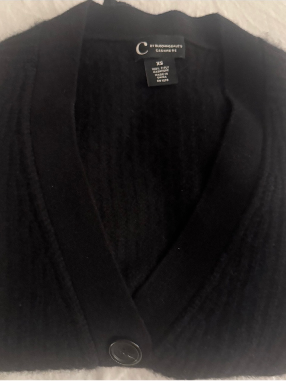 C by Bloomingdale’s 100% Cashmere Ribbed Cropped Cardigan XS